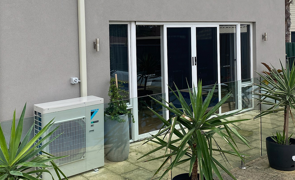 split system air con installed outdoor