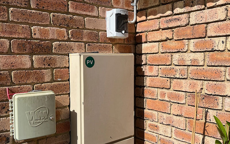 Switchboard installed outside the house