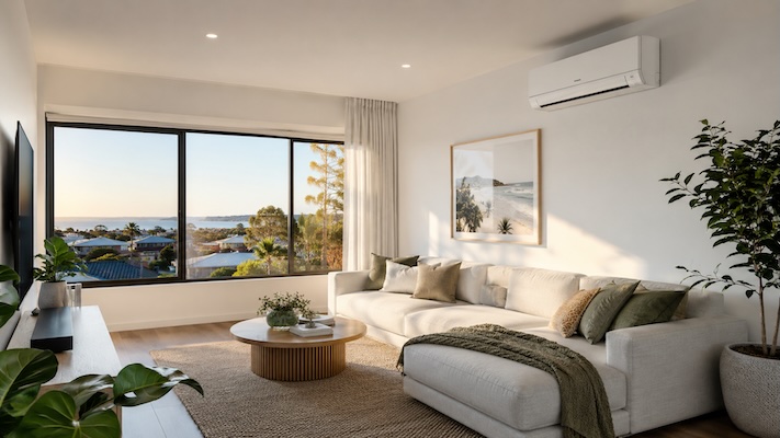 split system ac in perth house living room