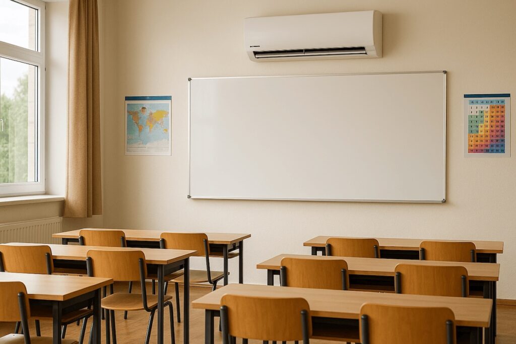 panasonic split system installed in class room