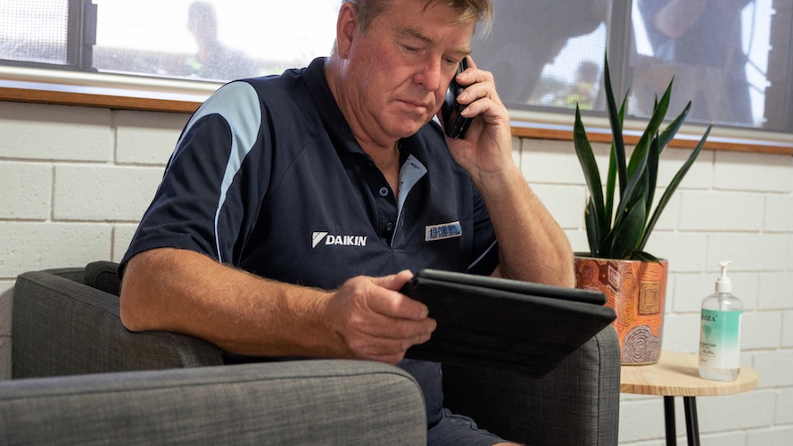 air cond installs wa calling client