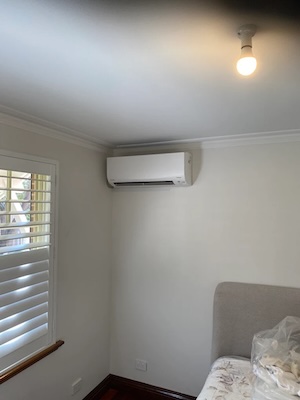 split system in perth bedroom
