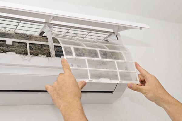 dirty split system filter