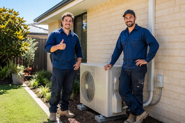 split system out door unit installed
