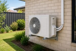 split system on outside of wall