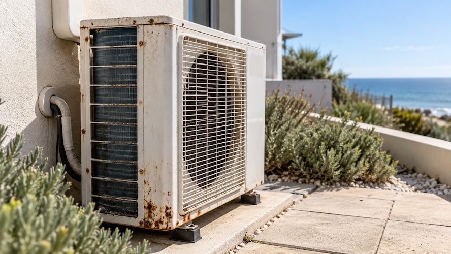 ac outside on the coast with salt damage